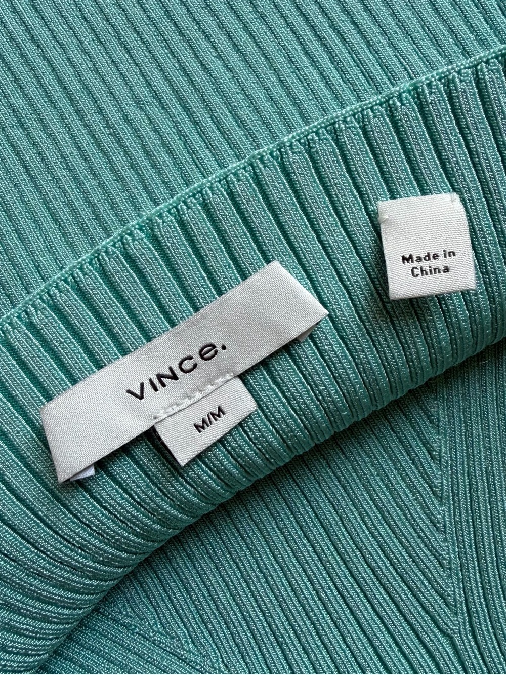 VINCE Sweetheart Rib Crop Tank In Aqua Dew - Picture 4 of 6